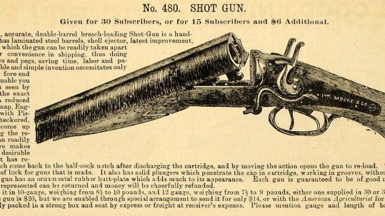 a old newspaper ad for a double barrelled shotgun