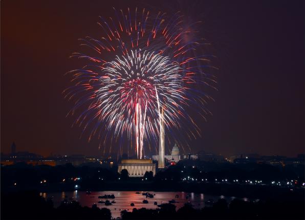 fireworks over the United States White House